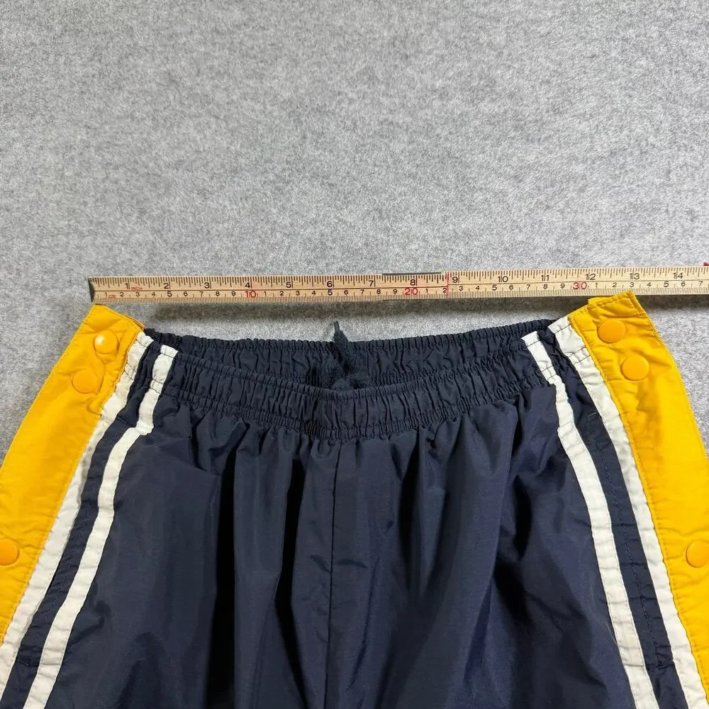 Vintage Holloway Track Pants Mens M Navy Yellow Stripe Snap Side Tearaway Wind